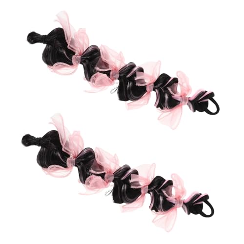 Beavorty 2 Stück Synthetische Haartressen mit Schleifen für Kleinkinder Verkleiden von Beavorty