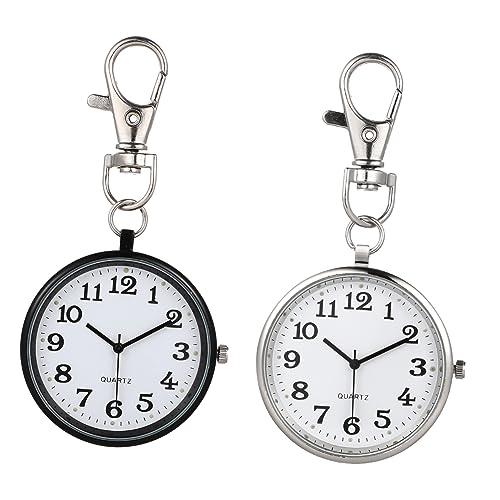 Beavorty 2stücke Quarzuhr Schlüsselring Krankenschwester Taschenuhr Dekorative Hängende Uhr Für Frauen von Beavorty