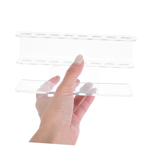 Beavorty 2 Stück Teiliges Acryl Organizer mit Fächern Transparenter Ständer für Nagelkunst Make-up Werkzeuge Vielseitiger Halter für Pinzetten Pinsel für Salon Studio und Zuhause von Beavorty