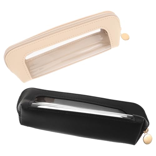 Beavorty 2 Stück Teiliges Make-up Pinsel Aufbewahrungsset Transparent PU Kosmetiktasche Reise Organizer Große Kapazität Leicht zu Reinigen Für Damen Zuhause Büro von Beavorty