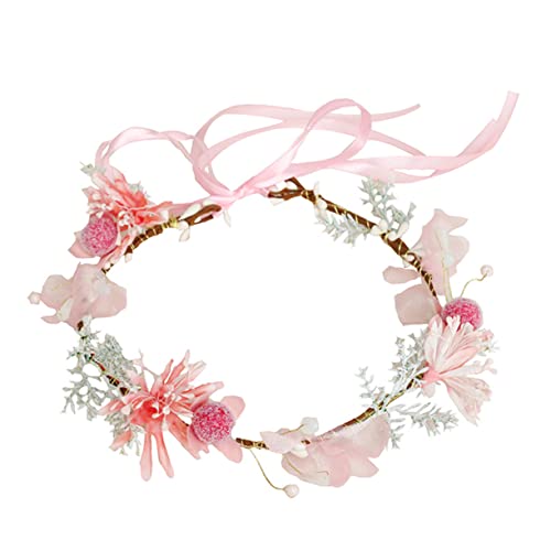 Beavorty Kinder Haargummis 2 Stück Tiara Blumen-Kopfschmuck Für Die Braut Party-Haarreifen Feengirlande Braut-Accessoires Braut-Kopfschmuck Haarring Haarband Kopfbedeckung Blumen von Beavorty