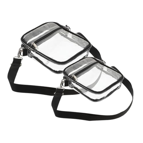 Beavorty 2 Stück Transparente Crossbody Schultertasche PVC mit Reißverschluss für Konzert Stadiongeprüfte Umhängetasche Kosmetiktasche und Reise organizer Unisex Verstellbar Langlebig von Beavorty