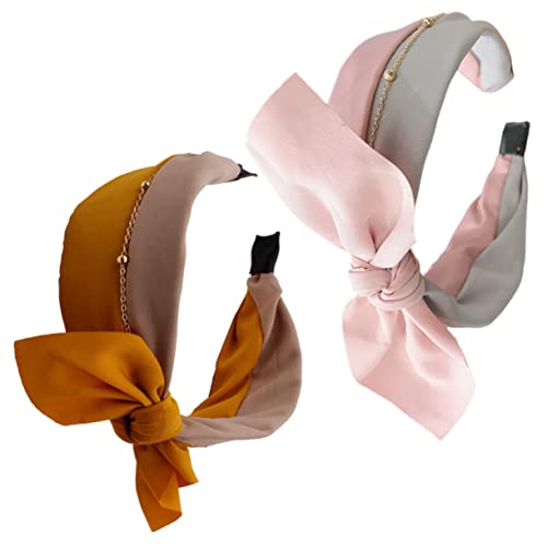 Beavorty 2 Stück Turbins Für Damen Spitzen-Stirnband Satin-Haargummi Spitzen-Haarbänder Satin-Haarreifen Satin-Haarwickel Streifenmuster Stirnband Haarreifen Haar-Accessoires von Beavorty