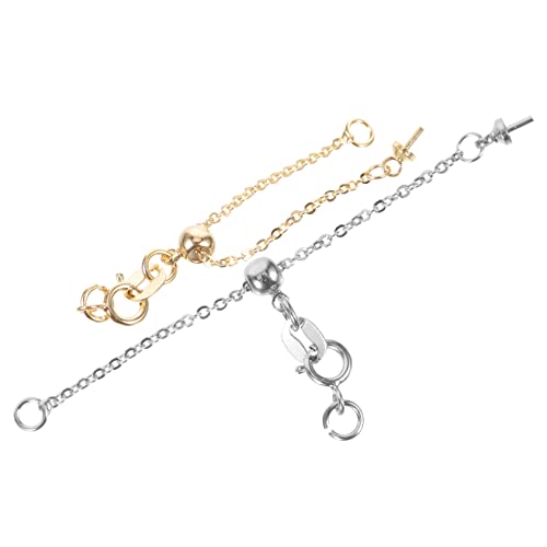 Beavorty 2 Stück Verstellbare Schmuckverlängerungsketten Langlebige Verlängerung für Halsketten Armbänder Fußkettchen Einfaches Anpassen Praktische DIY Schmuckverlängerungen in Gold und von Beavorty