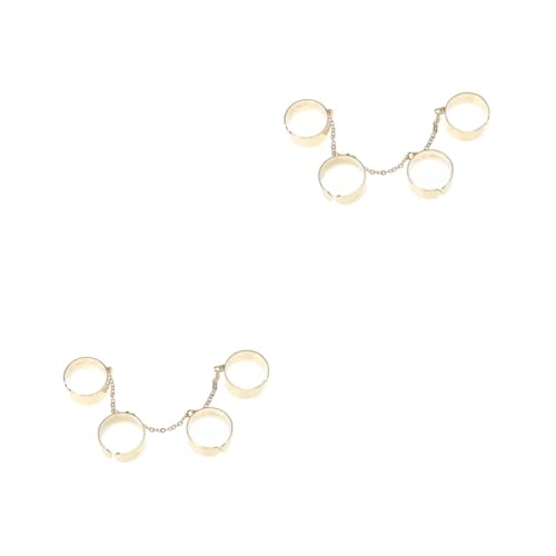 Beavorty 2 Stück Verstellbarer Offener Punk Ring Kette für Damen und Herren Modischer Fingerring für Besondere Anlässe für Valentinstag Weihnachten und Geburtstage von Beavorty