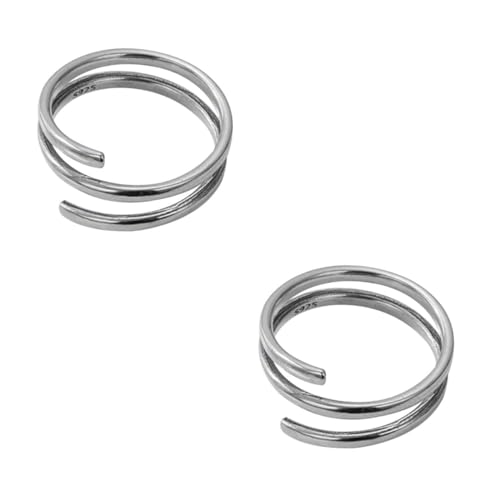Beavorty 2 Stück Verstellbarer Silberring Damen Offener Wickelring Modern Ästhetisch Daumenring Schmuck von Beavorty