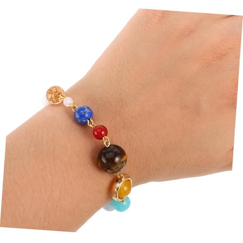 Beavorty 2 Stück Verstellbares Solar System Armband mit Planetenperlen Galaxy Guardian Schmuck Natürliches Steinarmband für Damen und Herren Einzigartiges Astronomie von Beavorty