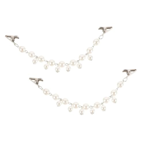 Beavorty 2 Stück Vintage Pullover Clips Kunstperlen Schalkleider Hemd Clips Retro Strickjacken Kragenkette Broschennadeln Für Frauen Und Mädchen von Beavorty