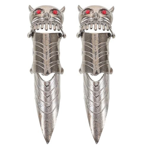 Beavorty 2 Stück Vollfingerringe: Einzigartige Punk-Eulen-Fingerklauenringe – Retro-Gothic-Metallgelenkschmuck für Damen für Party-Bühnenauftritte und Themenpartys von Beavorty