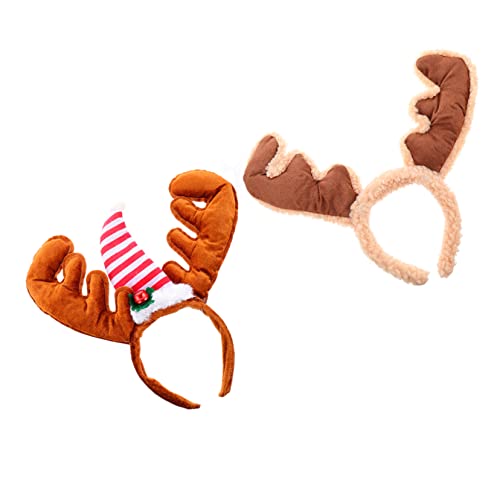 Beavorty 2st Weihnachtsgeweih Stirnband Hirschohr Stirnband Weihnachts-haarschmuck Weihnachtliches Haar-accessoire Rentiergeweih Stirnband Festlicher Kopfschmuck Haarnadel Tuch Weihnachten von Beavorty