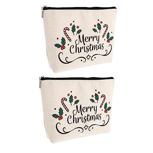 Beavorty 2st Weihnachtskosmetiktasche Geschenke Für Frauen Kosmetiktaschen Für Damen Hygienebeutel Für Die Körperpflege Praktisch Weihnachten Aufbewahrungstasche Reisen Wasserdichtes Leinen von Beavorty