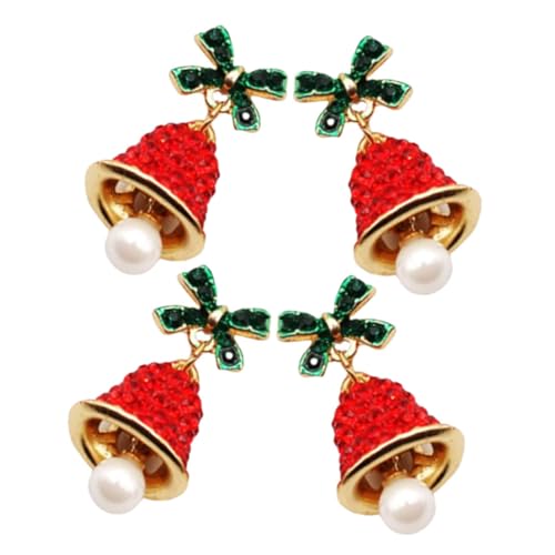 Beavorty 2 Stück Weihnachts Ohrringe mit Glöckchen Design Silber Ohrringe für Frauen Festlicher Schmuck für Weihnachten und Neujahr für Partys und Feiertage von Beavorty