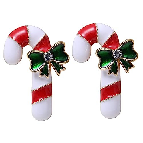 Beavorty 2 Stück Weihnachtsbroschen Walking Stick Design Hochwertiger Handgefertigt mit Kleidung Anstecknadeln für Festliche Weihnachtsdeko Weiß Rot Grün von Beavorty