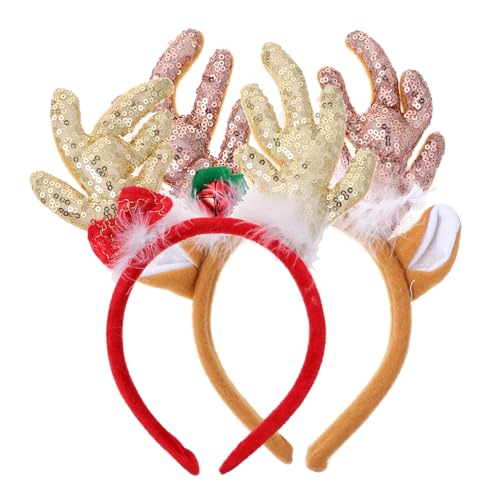 Beavorty Weihnachts Haaraccessoires Mit Glitzer Elch Geweih Und Ohren Festliches Haarband Für ädchen Ideal Für Weihnachten Partys Und Bühnenauftritte von Beavorty