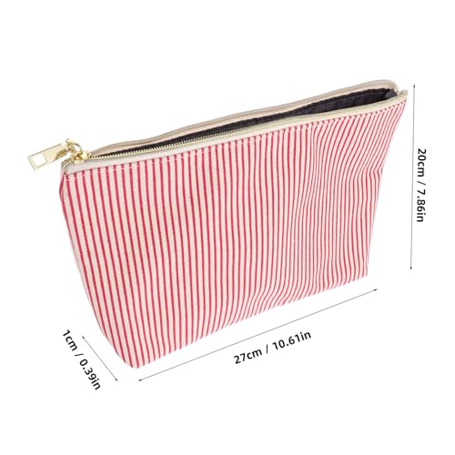 Beavorty 2 Stück Zweiteiliger Make-up-Taschen-Set Dame gesteppt Toilettenartikel Mädchen Fächer faltbar Kosmetiktasche Tragbare Make -up -Tasche Make -up -Tasche für die Reise Polyester rot von Beavorty