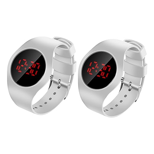Beavorty 2 Stücke LED Elektronische Uhr für Kinder Verstellbares Armband Digitale Anzeige Leicht zu Tragen Modisches Design Unisex Schüleruhr von Beavorty