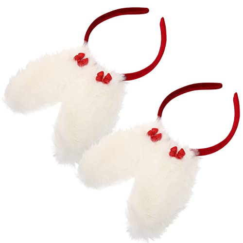 Beavorty 2st Kaninchen Stirnband Plüsch Osterhasenohren Haarbänder Ostern Haarband Pom-pom-stirnband Kostümzubehör Für Ostern Osterhasen Kostüm Kinder Haarschmuck Niedlich Bommel Stoff von Beavorty