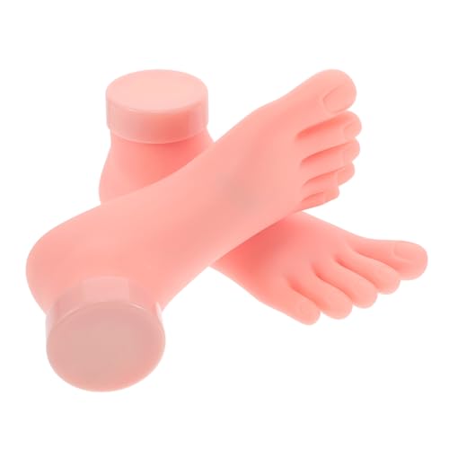 Beavorty 2 Stücke Kunststoff Frauen Fuß Modell Silikon Mann Fuß Modell Realistische Fuß Schuh Form Pvc Beige von Beavorty