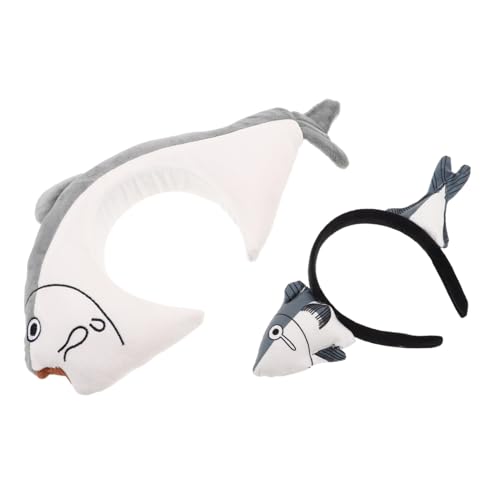 Beavorty 2 Stücke Lustiges Fisch Stirnband Teiliges Cartoon Meerestier Haarreif Bequemer Leichter Kopfschmuck für Halloween Party Cosplay und Spaß für Erwachsene von Beavorty