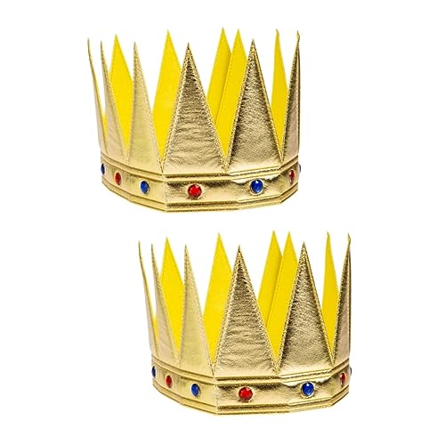 Beavorty 2st Tiara Bühnenkopfschmuck Haarpflegezubehör Kopfbedeckungen Für Tanzpartys Königskostüm Krone Partyzubehör Für Geburtstagskinder Königin Umhang Cosplay Das Gold Baby Stoff von Beavorty