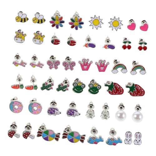Beavorty 20 Paare Handgefertigte Obst Ohrstecker mit Niedlichen Herz Tiermotiven Leicht Glänzend mit Ölauftrag Vielseitig Kombinierbar Modische Ohrschmuck Alltag und Geschenk von Beavorty