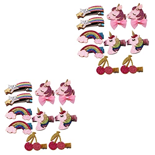 Beavorty 20stücke Haarspangen Für Mädchen Pailletten Haarclips Bunten Designs Einzelstücke Einhorn Regenbogen Kirsche Bowknot Süße Haaraccessoires Für Teens von Beavorty