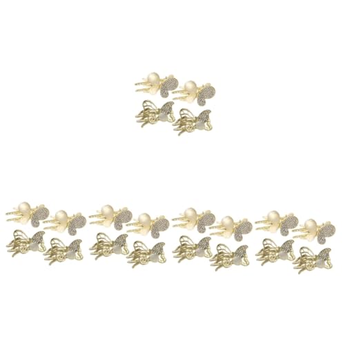 Beavorty 20 Stk Schmetterlingsblumenclip Perlenhaarspangen Haarschmuck für die Perlenhochzeit Pony Haarspange Alligatorhaarspangen Schmetterlinge Haarnadel Schmetterlinge Clips Metall Knopf von Beavorty