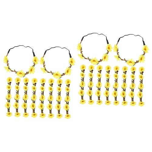 Beavorty 20 Stk Sonnenblumen-Stirnband Stirnbänder für Kinder Vintage Hochzeitsdeko Tiara weißes Stirnband Party-Haarschmuck Gänseblümchen-Haarband Hippie Dekorationen Zubehör Requisiten von Beavorty