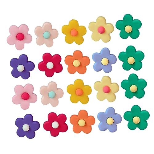 Beavorty 20 Stück Bunte Blumenbroschen Kunststoff Dekorative Broschen für Taschen Kleidung und Haarschmuck Zufällige Farben Zufällige Farbe von Beavorty