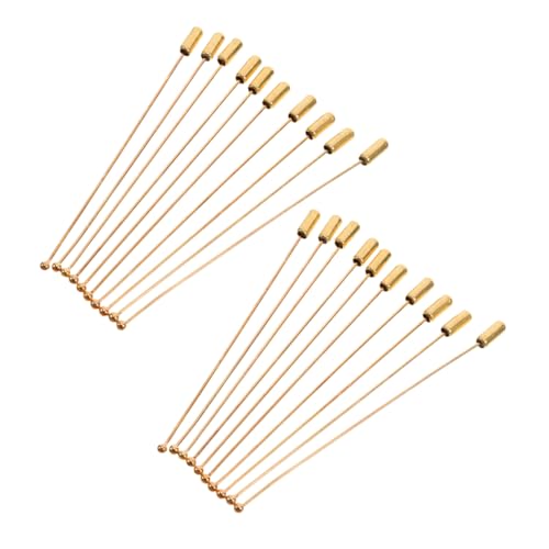 Beavorty 20 Stück Lange Anstecknadeln Broschennadeln Aus Edelstahl Lange Nadel Mit Stopper – Schmuckbrosche Für DIY Projekte Schal Mütze Boutonniere Und Kostüm von Beavorty