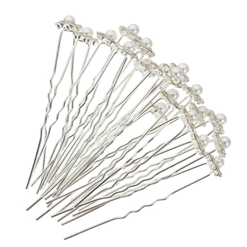 Beavorty 20 Stück Teiliges Haarschmuck Damen mit Strass Haarstäben und Perlen Lange Haarnadeln für Chignon und Hochsteckfrisuren Stilvolle Haarforken für Festliche Anlässe und Alltagslook von Beavorty