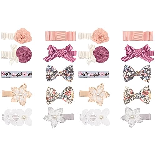 Beavorty 20 Stk Blumen-haarspangen-set Baby-kit Spitzen-kit Haaraccessoires Säuglingsanzug Haarschmuck Perlenhaarspangen Babyanzüge Spitzenhaarnadeln Krawatte Mädchen Stoff Kind von Beavorty