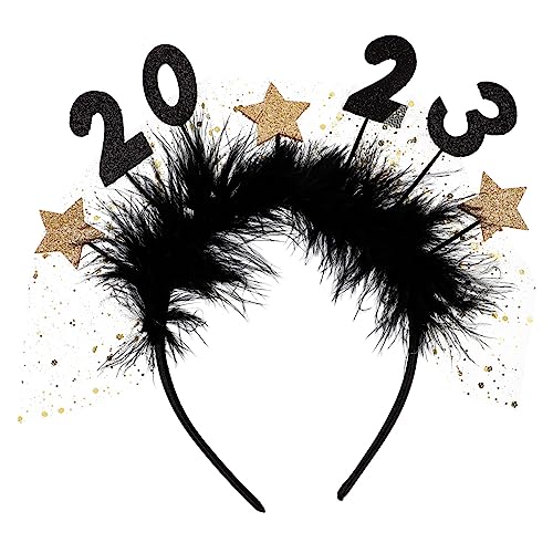 Beavorty 2023 Stirnband Weihnachtsstirnbänder Stirnband Für Die Hochzeitsfeier Silvester Stirnbänder Unisex Party Brillen Glücksbärchi Kostüm Dekorationen Männer Und Frauen Haar Plastik von Beavorty