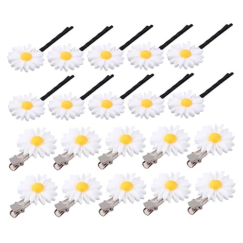 Beavorty 20st Gänseblümchen-haarnadel Sonnenblumen-haarspangen Lippenstift Tasche Mini Girl-party-haarnadel Party-kopfschmuck Haarspange Plastik Fräulein Kleine Blumen Blumenclip von Beavorty