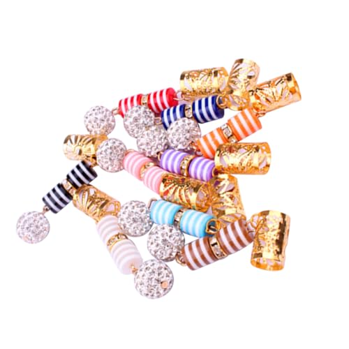 Beavorty Hohle Dreadlocks-haarmanschetten Mit Harzperlen 20-teiliges Flechthaar-accessoire – Filigranes Röhrendesign von Beavorty