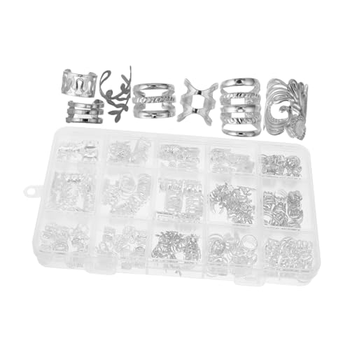Beavorty 210stücke Teiliges Set Aus Silbernen Haarperlen Charms Für Zöpfe Verstellbare Metall-cuffs Im Für Dreadlocks Und Diy-haaraccessoires Für Frauen von Beavorty