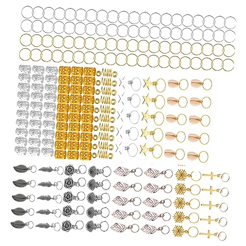 Beavorty 220 Stk Haarring Haarschmuck Haarnadel Haaranhänger Dekoration Haarschlauchperlen Ringe Für Haarschmuck Haarzöpfe Ringe Wikinger Haarringe Haar Klammern Metall Zubehör Weben Damen von Beavorty