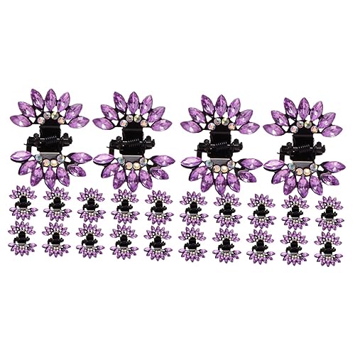 Beavorty 24 Stk Schmetterlings-strass-clip Kleine Haarspangen Schmetterlings-haarspangen Krallenhaarspangen Haarspangen Für Mädchen Mini-haare Violett Harz Kind Prinzessin Kleiner Griff von Beavorty