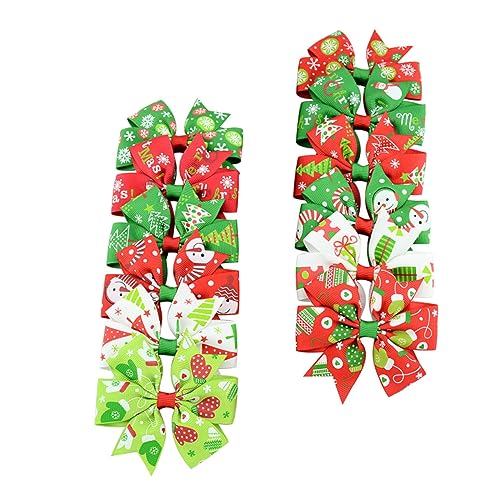 Beavorty 24st Schleife Haarnadel Weihnachtsmann Haarspange Festliche Party-haarschmuck Haarnadeln Zum Thema Weihnachten Weihnachtskopfbedeckung Polyester Kind Mädchen Krokodilklemme von Beavorty