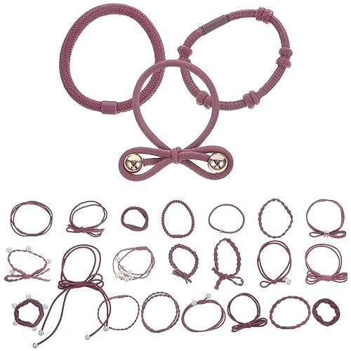 Beavorty 24st Haargummis Für Frauen Pferdeschwanz-haarmanschette Haarmanschetten Haarband Haargummi-armbänder Für Frauen Haarschmuck Für Mädchen Gummiband Kind Elastizität Violett Zubehör von Beavorty