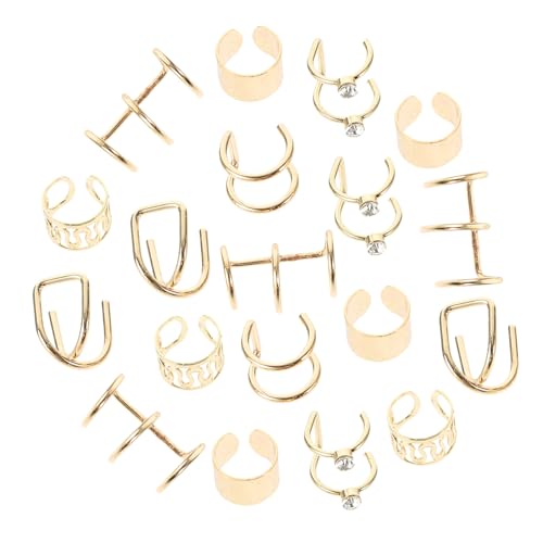 Beavorty 24stücke Pcs Ohrclips Piercing Ohrklemmen Ohrmanschetten Ohrringe Für Damen Goldene Farbe Leicht Komfortabel Stylisch Für Verschiedene Anlässe von Beavorty