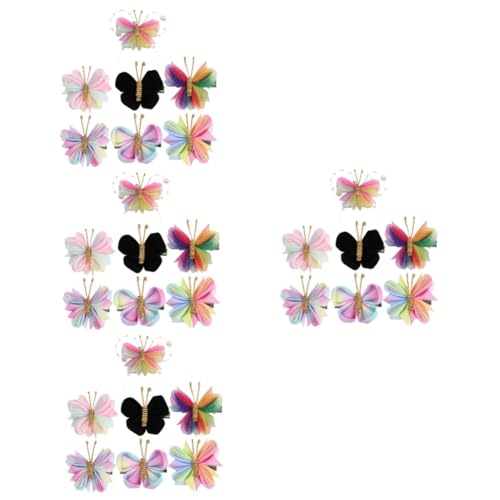 Beavorty 28 Stk Mesh-Schmetterling-Haar-Accessoires Kinderhaaraccessoires für Mädchen glänzende Haarspangen Haarnadel Haarklammer Haarschmuck für Mädchen kleine Haarspangen Hochzeit Knopf von Beavorty