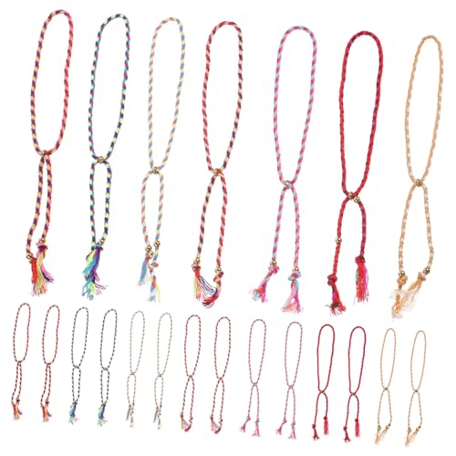 Beavorty 28 Stück Handgefertigte Freundschaftsarmbänder Teiliges mit Einstellbaren Baumwollschnüren Modischen Kupferperlen Quasten für Damen Herren Perfektes für Geburtstage Abschlüsse von Beavorty