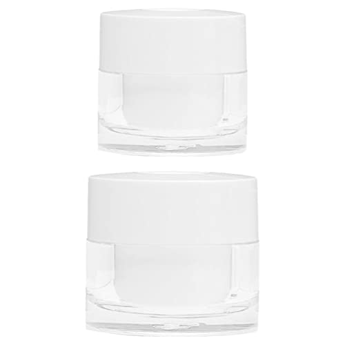 Beavorty 2Pcs Kosmetisches Cremetiegel mit Löffel Probenglasflasche Leere Cremebehälter Nachfüllbarer Gesichtscremetiegel Nachfüllbarer Behälter für Make-Up Lippenbalsam Lidschatten Weiß von Beavorty