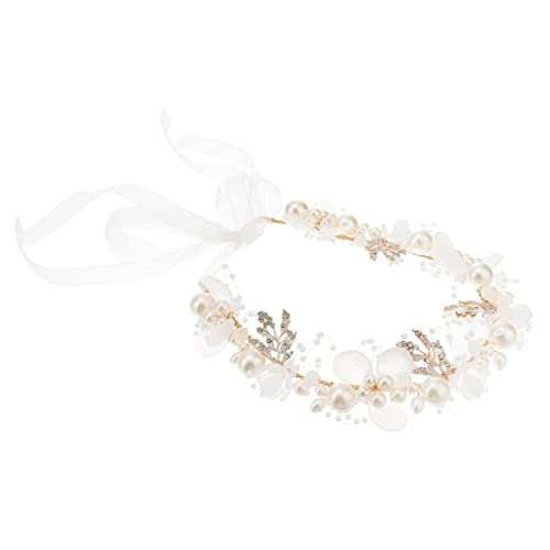 Beavorty 2st Braut Stirnband Damen Stirnbänder Haarschmuck Für Mädchen Stirnbänder Für Damenhaar Diademe Für Mädchen Goldene Kopfbedeckung Perle Zinklegierung Die Blumen Kind von Beavorty