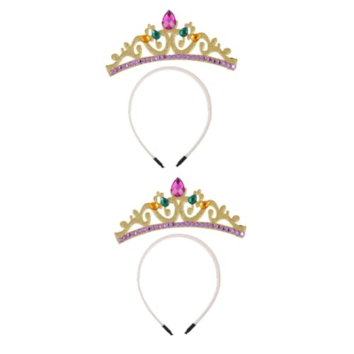 Beavorty 2St Geburtstagskrone Stirnband Kleider stirnbänder hair accessories for girls geburtstagsparty deko goldener haarschmuck trachtenstutzen kinder Haarband Kopfschmuck von Beavorty