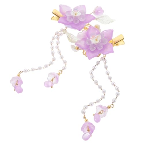 Beavorty 2st Haarnadel Jäten Braut Kopfbedeckung Blumen-haarspange Haarspange Asiatische Haarspange Haarspange Haarklammer Baby Metall Paar-clip Koreanisch Violett von Beavorty