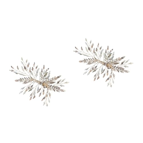 Beavorty 2St Haarnadel Haarspange aus Metall Tiara für die Hochzeit der Braut haarschmuck Haarspangen Haarklammer Hochzeit Blatt Kopfschmuck Haarspange zur Hochzeit Rechteck Kopfbedeckung von Beavorty