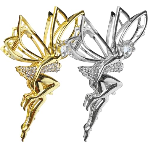 Beavorty 2stücke Haarklammern Mit Strass Eleganten Krallenclips Für Damen Vielseitige Haaraccessoires Für Verschiedene Frisuren Und Anlässe Gold Und Silber von Beavorty