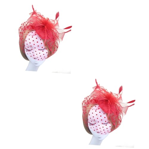 Beavorty 2St Haarnadeln für Frauen Haarspange für Männer Haarspangen für Männer Haar Facinator Schleier Haarspange Faszinator Fascinator-Kopfbedeckung Stirnband Feder Schallwand von Beavorty